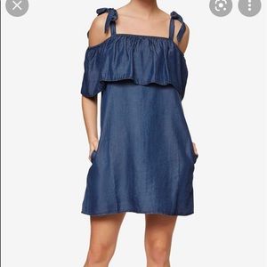 Sanctuary blue denim cold shoulder dress. Size small